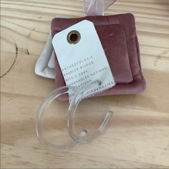 NWT Anthropologie Resin Hoop Clear Earrings
